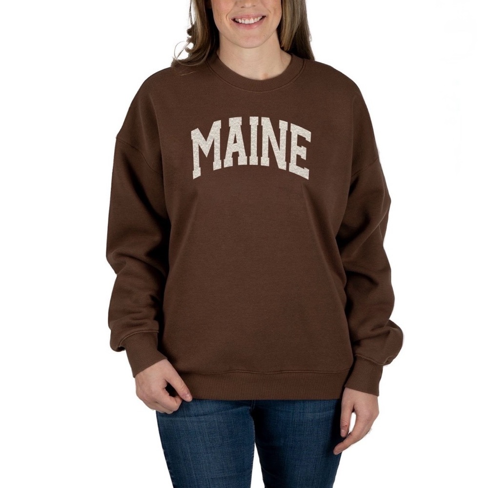 State of Mine Women's Arched Logo State Sweatshirt: Maine - Size XL